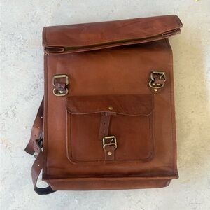 Handmade Brown Leather Men's Bag